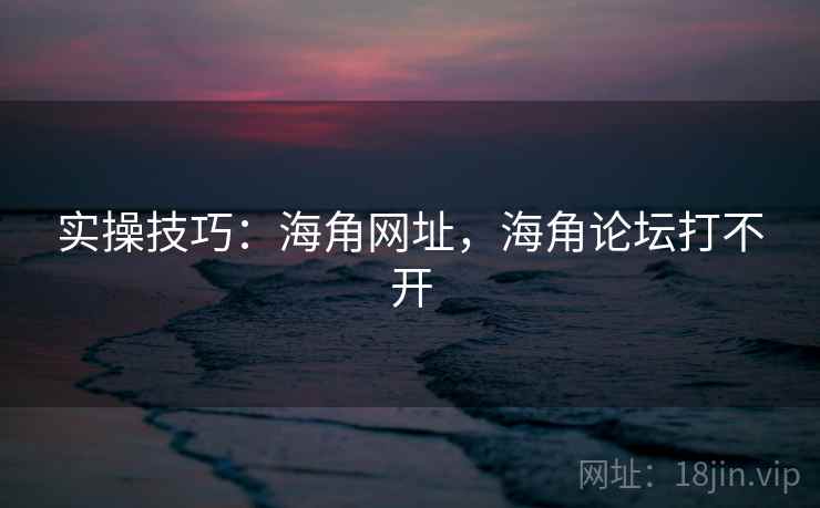 实操技巧：海角网址，海角论坛打不开