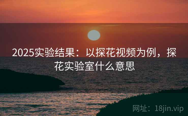 2025实验结果：以探花视频为例，探花实验室什么意思