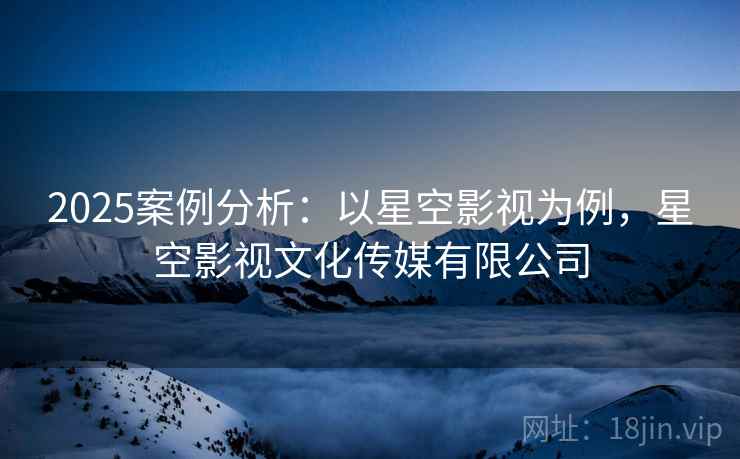 2025案例分析：以星空影视为例，星空影视文化传媒有限公司