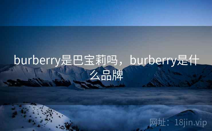 burberry是巴宝莉吗，burberry是什么品牌